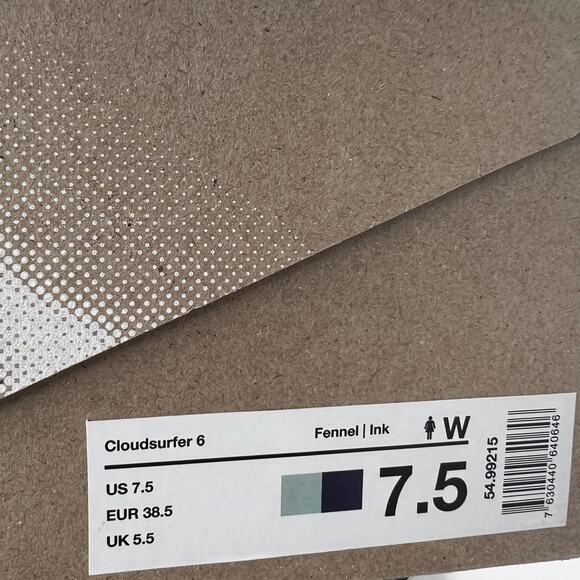 On Cloudsurfer 6 Running Athletic Sneakers Lace Up Fennel Ink 54.99215 Women 7.5 - Picture 10 of 10